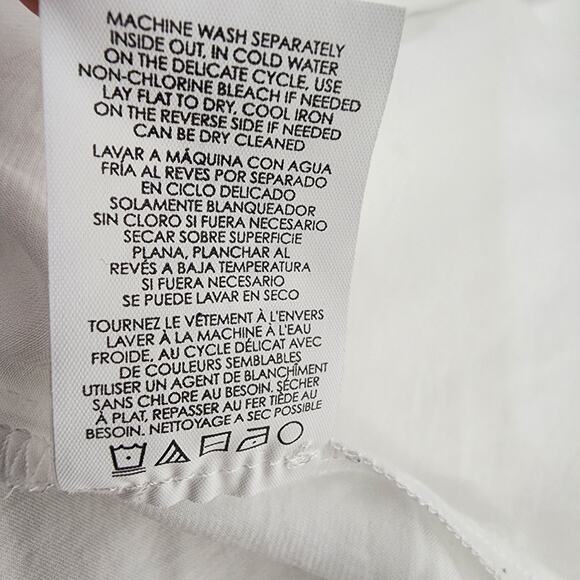 CAbi Women Snap Blouse Sleeveless Large White Sheer Lightweight Business Neutral - Picture 9 of 9